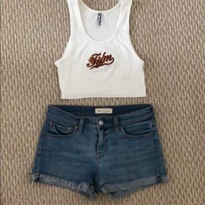 FIDM White Cropped Tank Top Tee T-shirt Festival